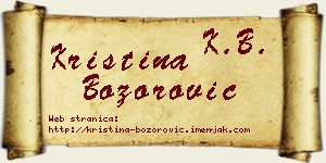 Kristina Božorović vizit kartica